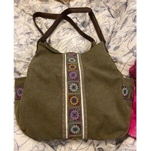 New Women Canvas Hobo Purse Multi Pocket Tote Shopper Shoulder Bag Casual